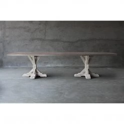 Organic Restoration Long Concrete Top Dining Table - R Base