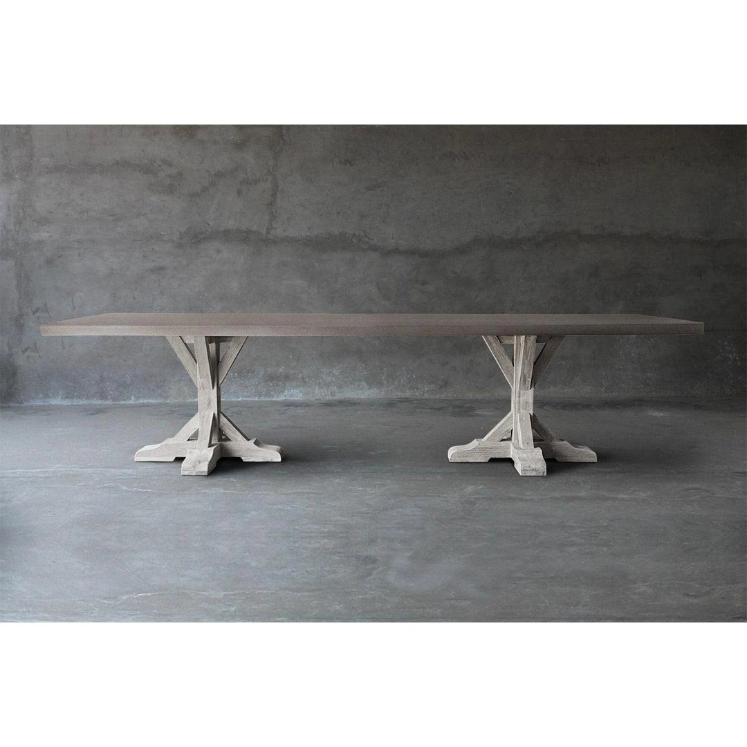 Organic Restoration Long Concrete Top Dining Table - R Base