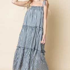&Merci Square Neckline Tiered Maxi Dress Clothing