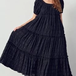 &Merci Off The Shoulder Maxi Tiered W/ Ruffled Dress Clothing