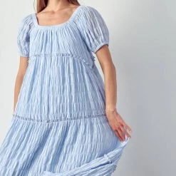 &Merci Off The Shoulder Maxi Tiered W/ Ruffled Dress Clothing
