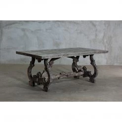 Organic Restoration Reclaimed Elm Baroque Dining Table