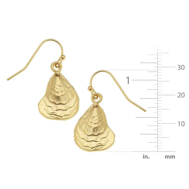 Susan Shaw Jewelry Susan Shaw Gold Oyster Shell Dangle Earrings