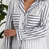 Pretty You London Stripe PJ Set | Grey/Ecru Clothing