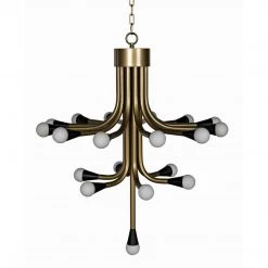 Noir Furniture Sofas Noir Quinne Chandelier, Metal With Aged Brass Finish