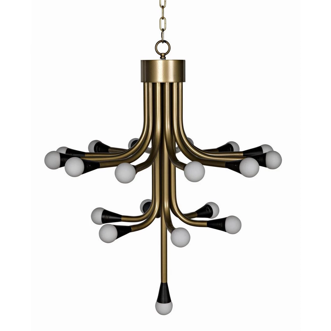 Noir Furniture Sofas Noir Quinne Chandelier, Metal With Aged Brass Finish