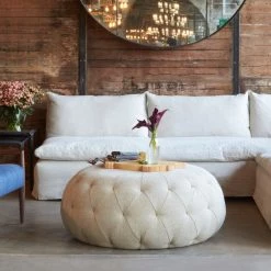 Cisco Brothers Pouf Round Ottoman - See All Sizes