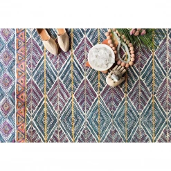Loloi Rugs Justina Blakeney Rugs - Priti - PRT-01 TEAL/FIESTA
