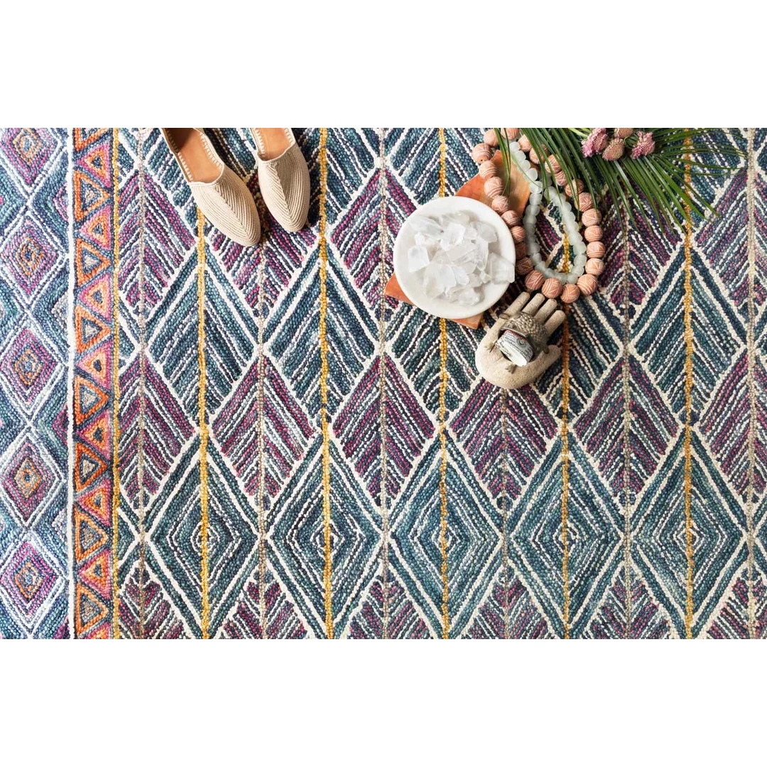Loloi Rugs Justina Blakeney Rugs - Priti - PRT-01 TEAL/FIESTA