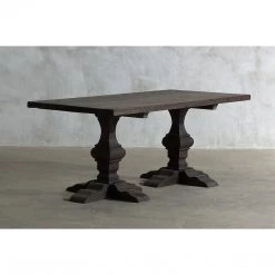 Organic Restoration Reclaimed Elm Dining Table 76" - Pedestal Legs