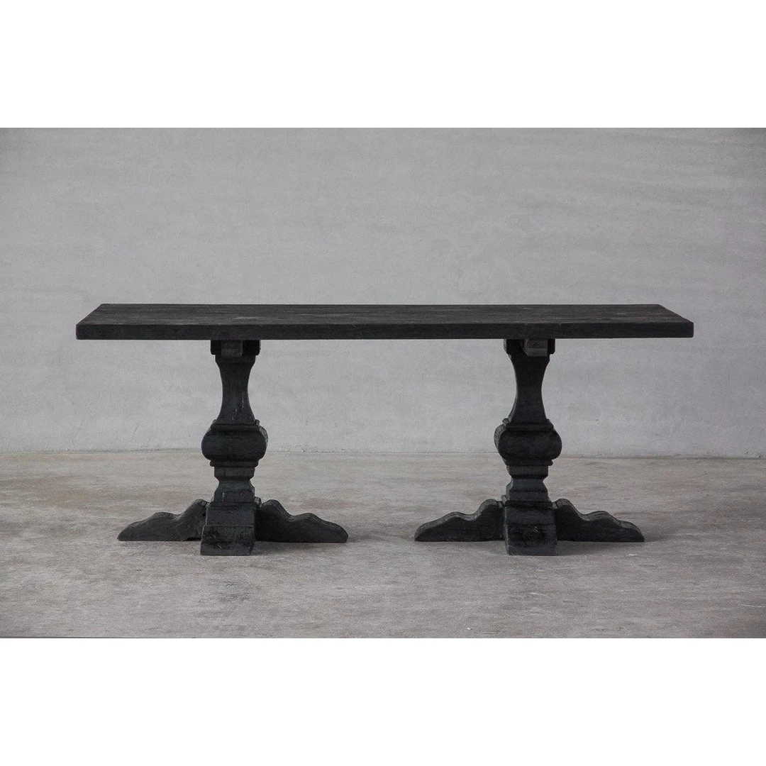 Organic Restoration Reclaimed Elm Dining Table 76" - Pedestal Legs