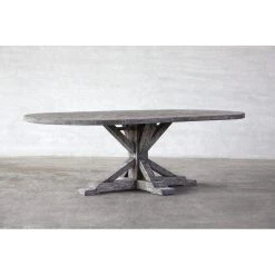 Organic Restoration Reclaimed Elm Oval 96" Dining Table - Rail Leg