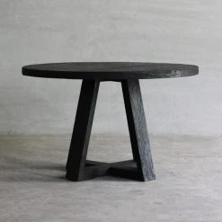 Organic Restoration Reclaimed Elm Round Dining Table - X Base