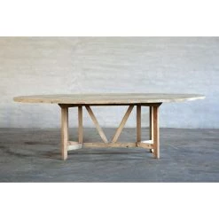 Organic Restoration Reedition French Farm Table - Elliptical Oval