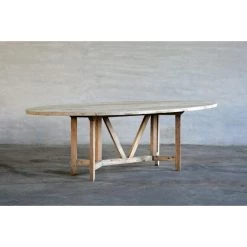 Organic Restoration Reedition French Farm Table - Elliptical Oval