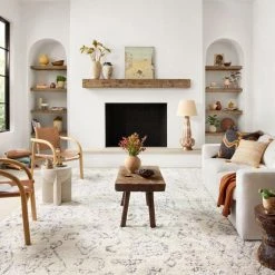 Loloi Rugs Justina Blakeney Ronnie Rug Collection - Ron-03 Ivory/Charcoal