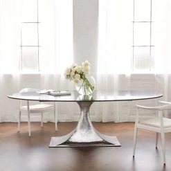 Bungalow 5 - Stockholm Nickel Oval Dining Table Base (Pairs With 95