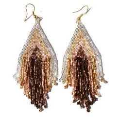 Ink + Alloy Mixed Metallic Stripe Fringe Earring