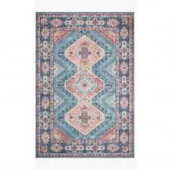 Loloi Rugs Skye Rug Collection By Loloi -Sky 03 Turquoise/Terracotta