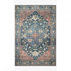 Loloi Rugs Skye Rug Collection By Loloi -Sky 08 Denim/Brick
