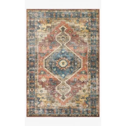 Loloi Rugs Skye Rug Collection By Loloi -Sky 11 Rust/Blue