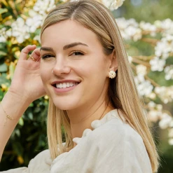 Susan Shaw Jewelry Genuine Freshwater Pearl Cluster Studs