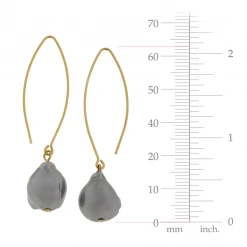 Susan Shaw Jewelry Susan Shaw Genuine Grey Freshwater Baroque Pearl Threader Earrings