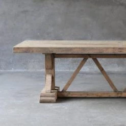 Organic Restoration Salvaged Wood Trestle Dining Table