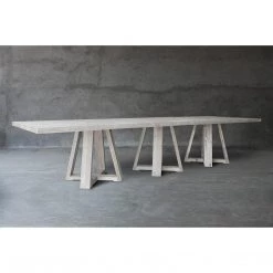 Organic Restoration Reclaimed Teak Dining Table - Triple X Base