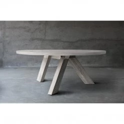 Organic Restoration Concrete Top Dining Table - V Base