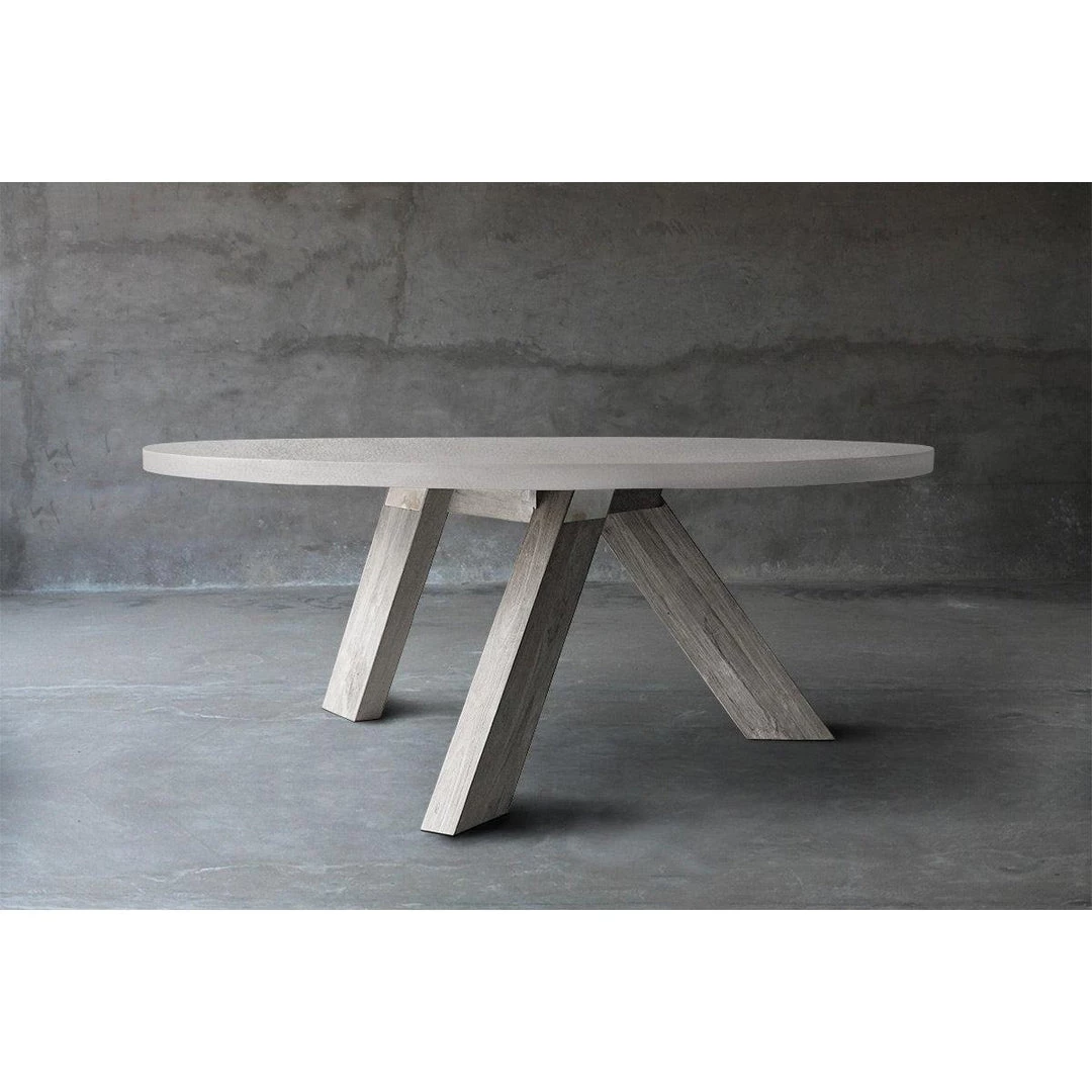 Organic Restoration Concrete Top Dining Table - V Base