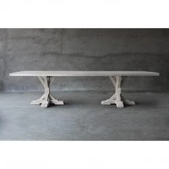Organic Restoration Long Concrete Top Dining Table - R Base