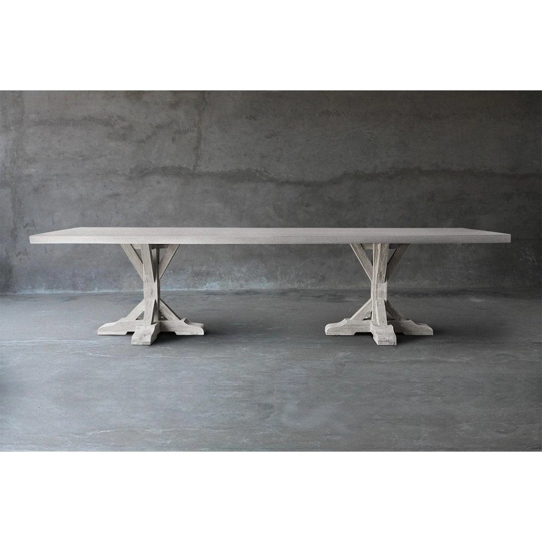 Organic Restoration Long Concrete Top Dining Table - R Base