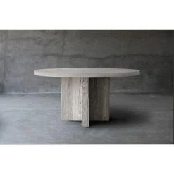 Organic Restoration Concrete Top Dining Table - T Base