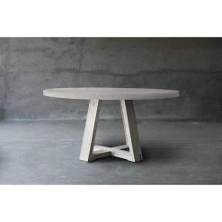 Organic Restoration Concrete Top Dining Table - X Base