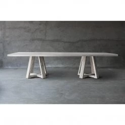 Organic Restoration Concrete Top Dining Table - Double X Base