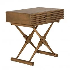 Noir Furniture Zanta Side Table, Saddle Brown