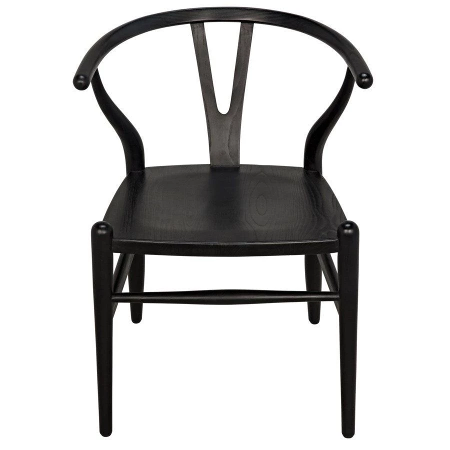 Noir Furniture Zola Chair With Rush Seat, Charcoal Black
