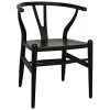 Noir Furniture Zola Chair With Rush Seat, Charcoal Black