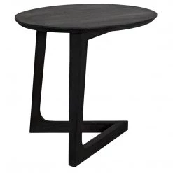 Noir Furniture Cantilever Table, Charcoal Black Accent Tables
