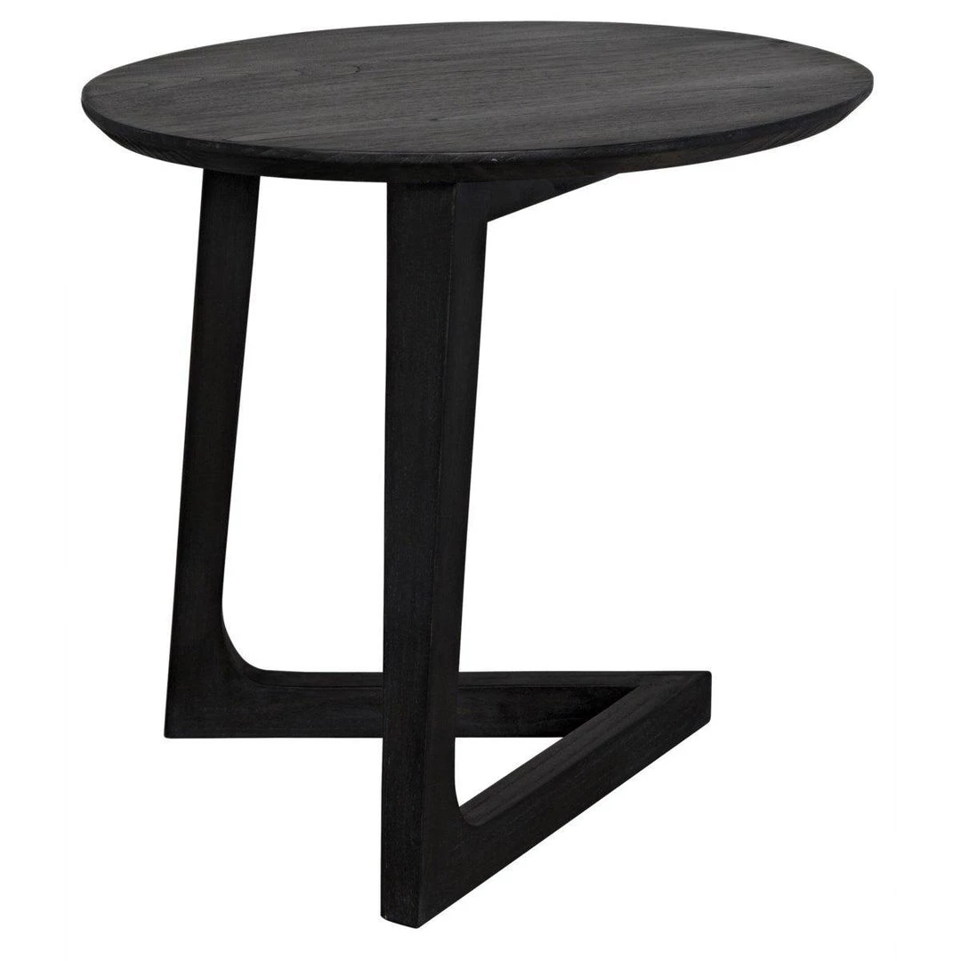 Noir Furniture Cantilever Table, Charcoal Black Accent Tables