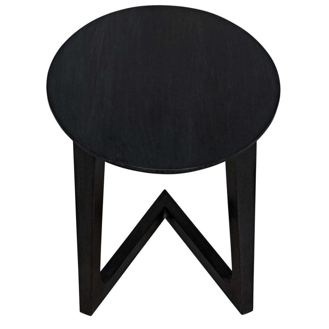 Noir Furniture Cantilever Table, Charcoal Black Accent Tables