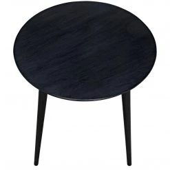 Accent Tables Noir Furniture Tripod Side Table, Charcoal Black