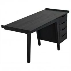 Noir Furniture Kennedy Desk, Charcoal Black