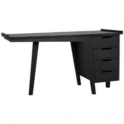 Noir Furniture Kennedy Desk, Charcoal Black