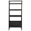 Noir Furniture Johnson Bookcase, Charcoal Black Bookcases