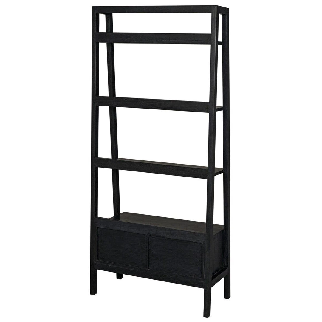 Noir Furniture Johnson Bookcase, Charcoal Black Bookcases