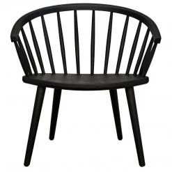 Noir Furniture Pauline Chair, Charcoal Black Chairs