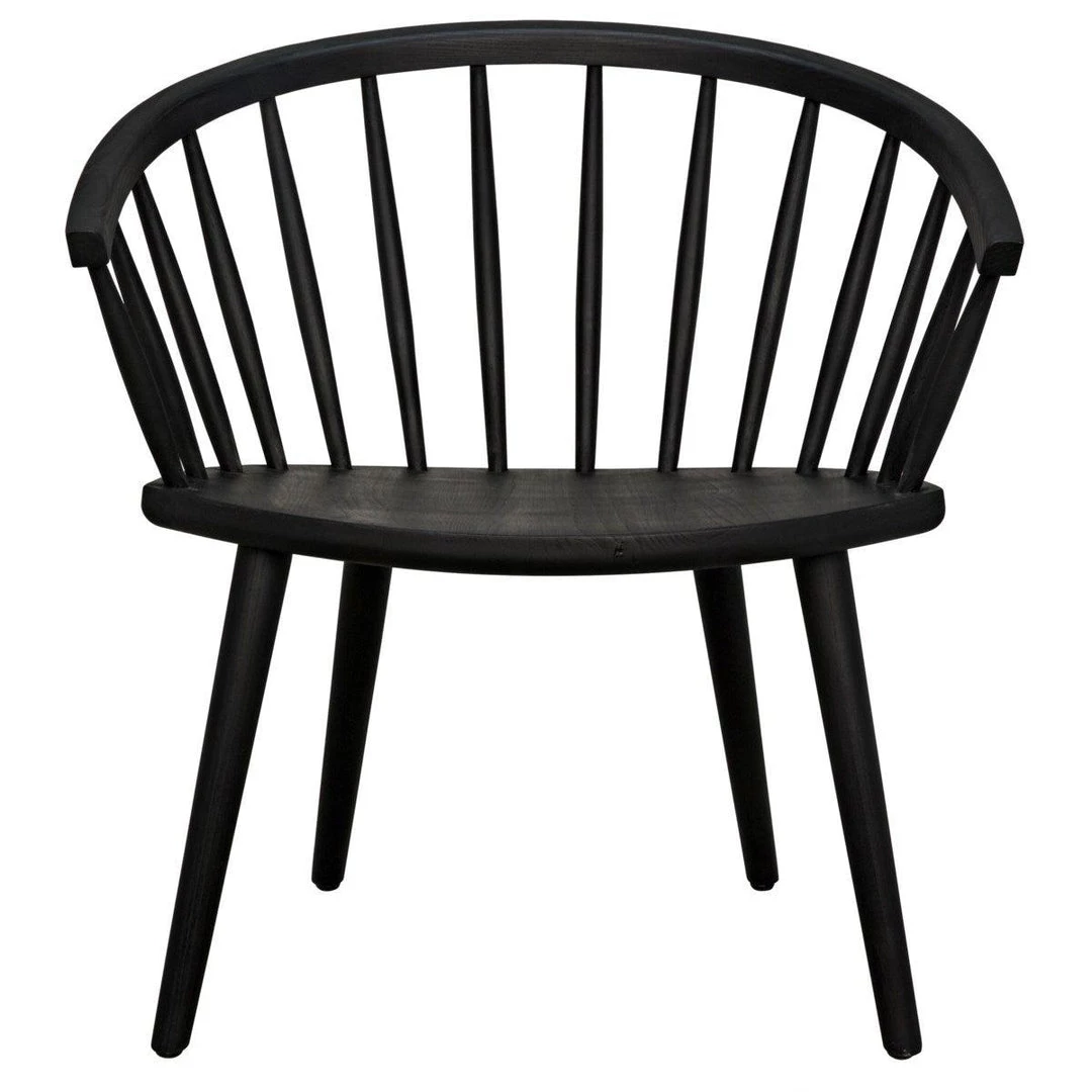 Noir Furniture Pauline Chair, Charcoal Black Chairs