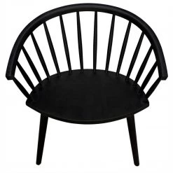 Noir Furniture Pauline Chair, Charcoal Black Chairs